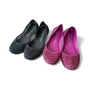 Mini Melissa black and fuchsia jelly flats - size 1